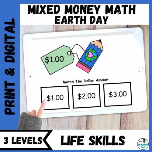 Earth Day Count Identify Next Dollar Up Method Money Activities plus Task Cards's featured image