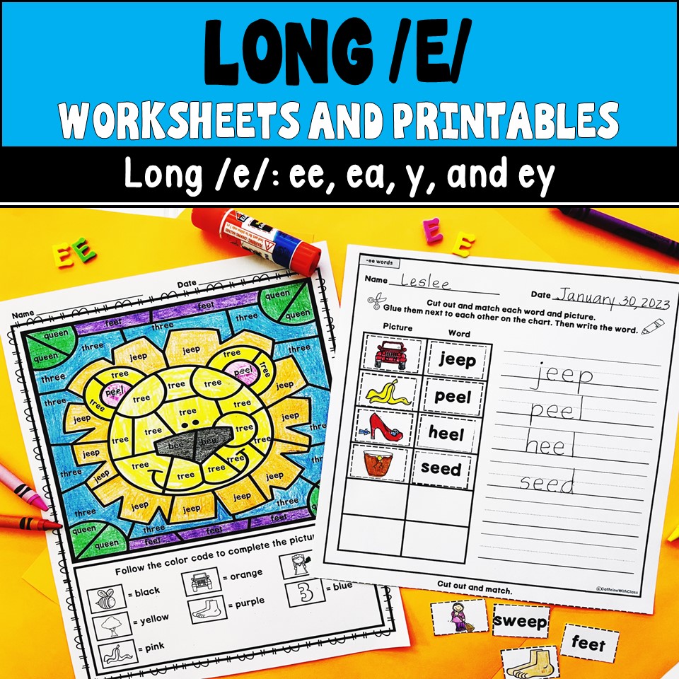 Long Vowel E Phonics Worksheets and Printable Activities