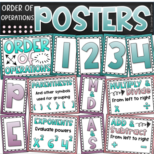 Order of Operations PEMDAS Math Anchor Charts Posters Signs for Bulletin Boards's featured image