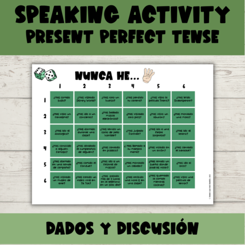 Dados y discusión | Spanish PRESENT PERFECT | Interpersonal Speaking Activity's featured image