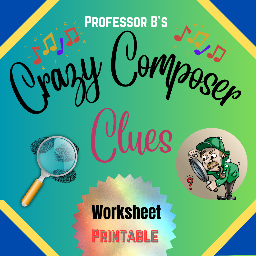 Crazy Composer Clues - Printable Worksheet (Answer Keys Included)