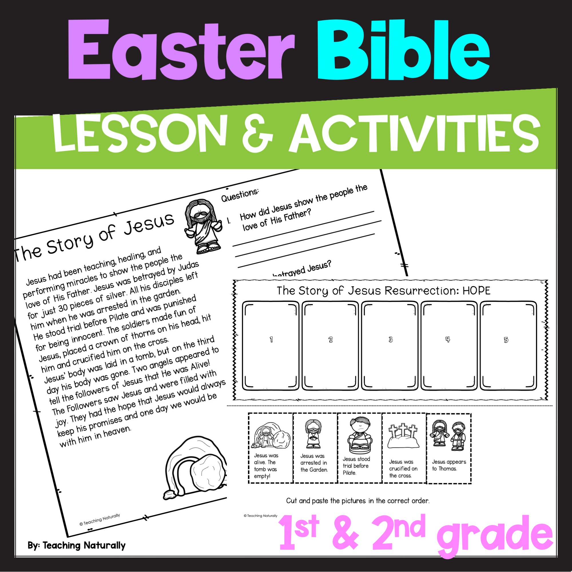 Easter Bible Lesson and Activities Primary Grades Jesus' Crucifixion Jesus' Resurrection