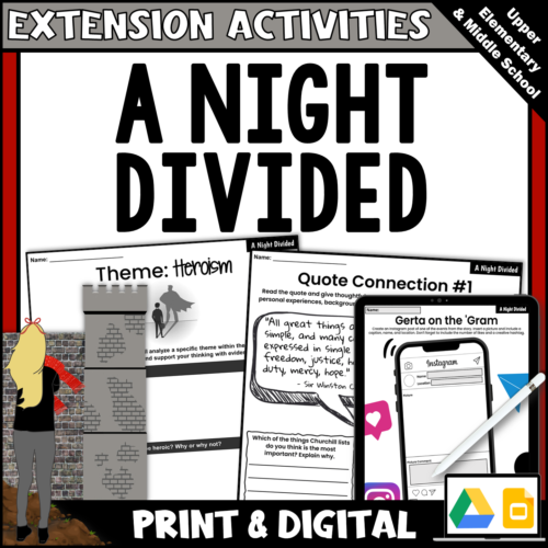 A Night Divided - Novel Study Extension Activities - Printable and Digital - Google Apps's featured image