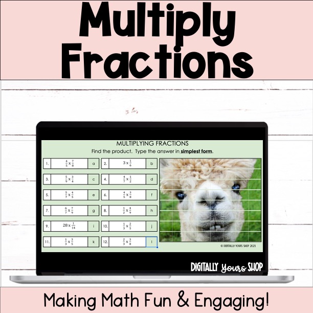 Multiply - Multiplying - Fractions Self-Checking Digital Activity