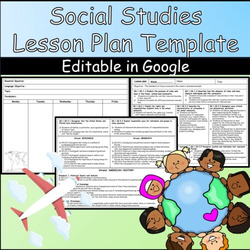 First Grade Social Studies Lesson Plan Template's featured image