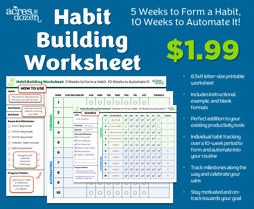Habit Building and Tracking Worksheet