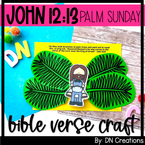 John12:13 Bible Craft | Palm Sunday Craft | Jesus on a Donkey Bible Craft's featured image