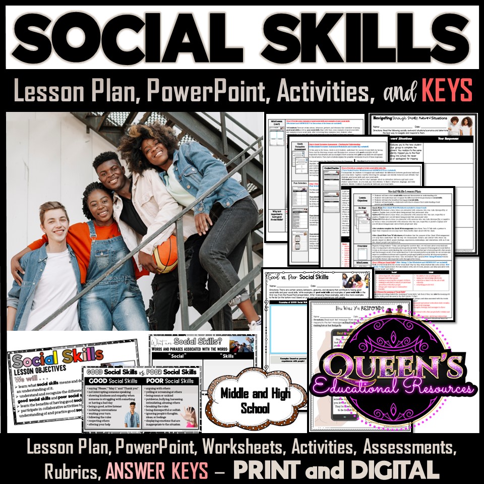 Social Skills Lesson, PowerPoint, and Activity Worksheets