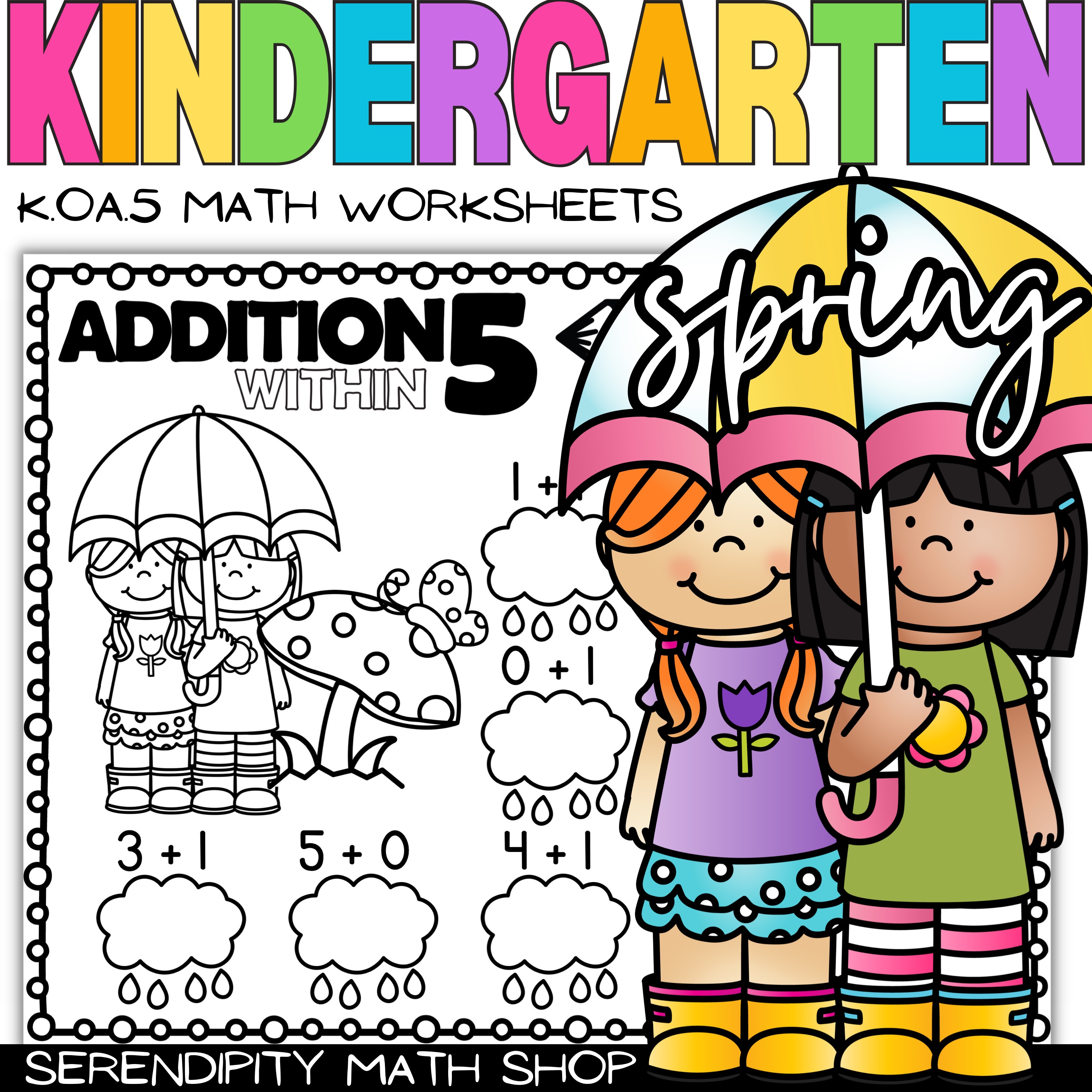 math worksheets addition kindergarten