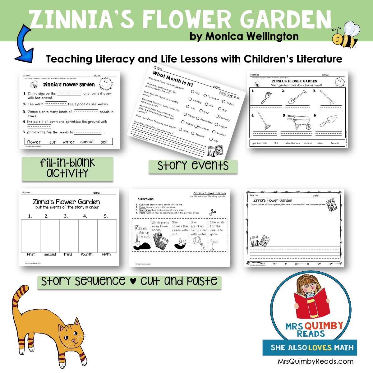 Zinnia's Flower Garden | Book Companion | Reader Response Pages | Art Craftivity