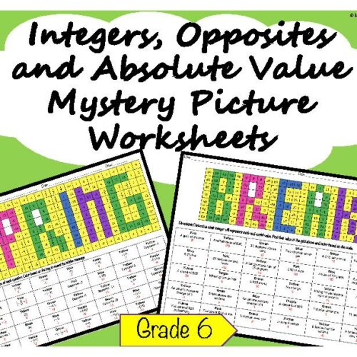 Spring Break Grade 6 Integers Mystery Picture Worksheets's featured image