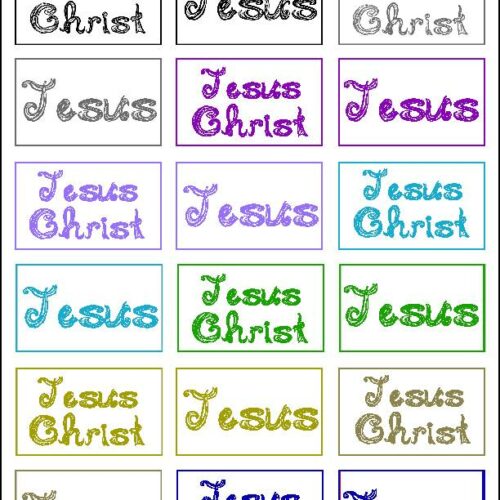 Jesus / Jesus Christ Fabric Font 18 tags captions 9 colors for cards gifts stickers scrapbook crafts photos printable's featured image