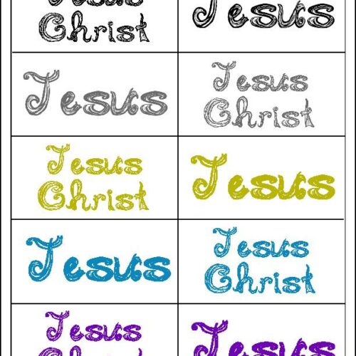 Jesus / Jesus Christ Fabric Font 10 tags captions 5 colors for cards gifts stickers scrapbook crafts photos printable's featured image