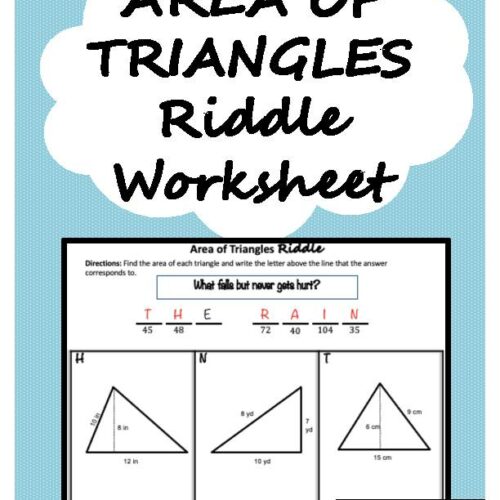 Area of Triangles Riddle Worksheet's featured image