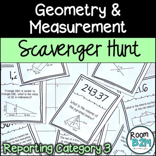 Reporting Category 3: Geometry and Measurement Scavenger Hunt's featured image