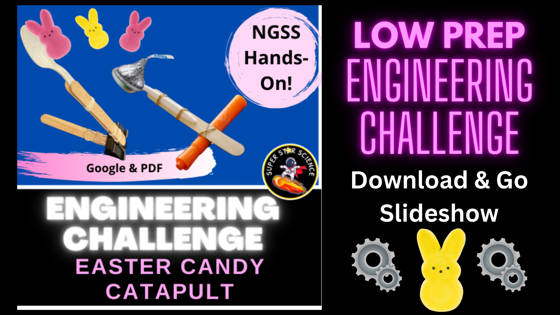 FUN Spring STEM Activity Easter Candy Catapult Engineering Design Challenge NGSS's featured image