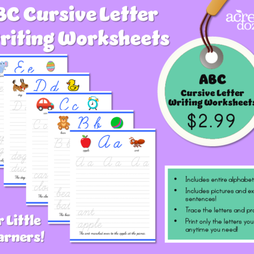 ABC Cursive Letter Writing Worksheet's featured image