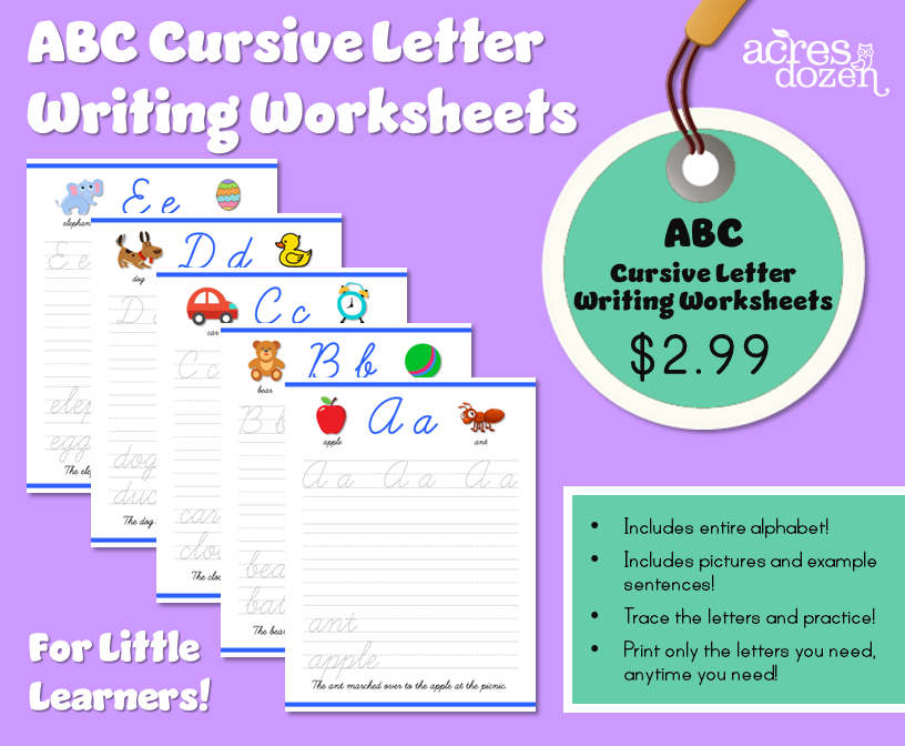 ABC Cursive Letter Writing Worksheet