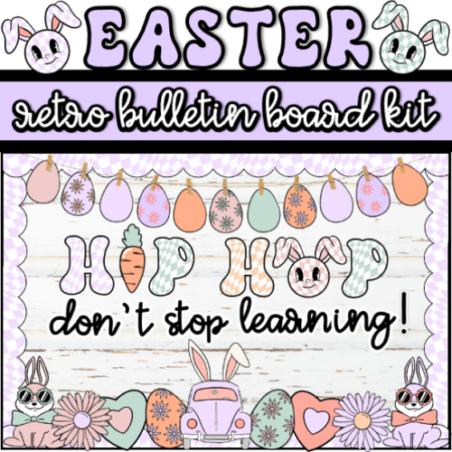 Easter Retro Groovy Bulletin Board Kit and Classroom Door Decor's featured image