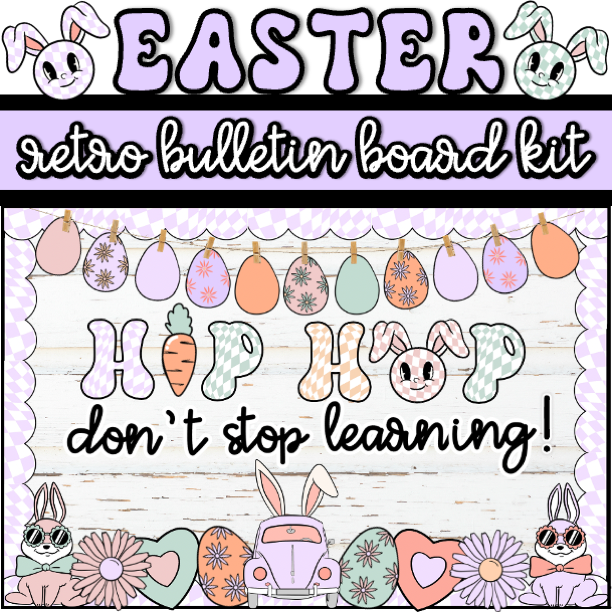 Easter Retro Groovy Bulletin Board Kit and Classroom Door Decor