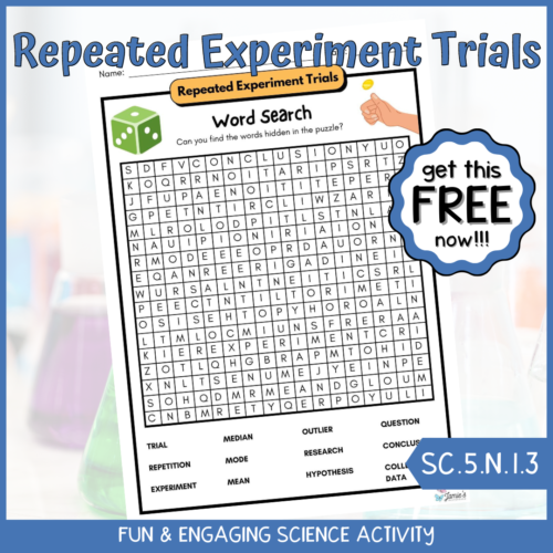 FREE Word Search Science Experiments and Trials Activity's featured image