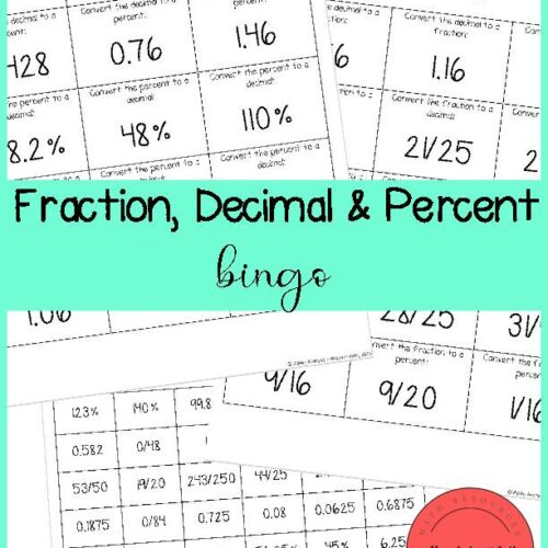 Fraction, Decimal, and Percent Bingo's featured image