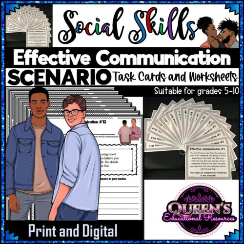 Effective Communication Scenario Task Cards and Worksheets (Print and Digital)'s featured image
