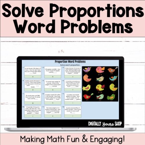 Proportions Word Problems Digital Self-Checking Digital Activity's featured image