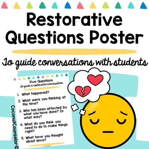 Restorative Questions Poster for Student Behavior's featured image