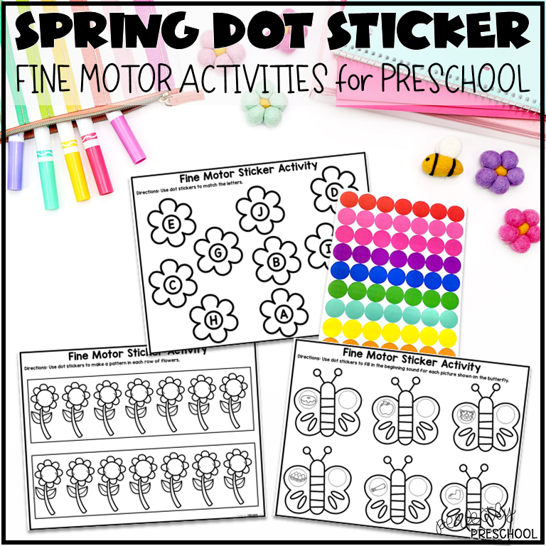 Spring Dot Sticker Fine Motor Activities for Preschool