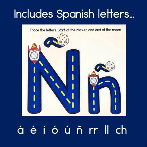 Letter and Number Recognition Space Theme | Rocket Ships | Trace Read ...