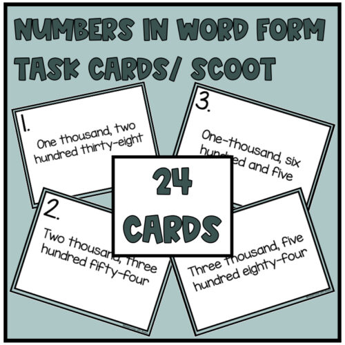 Word Form Numbers Task Cards's featured image