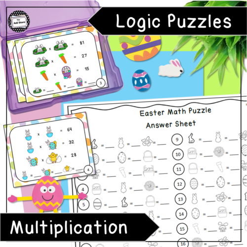 Easter Multiplication Math Logic Puzzle Enrichment Activity's featured image