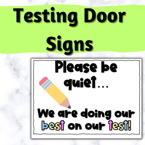 FREE! Testing Classroom Door Signs's featured image