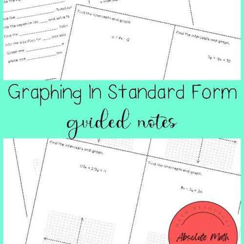 Graphing Linear Equations in Standard Form Guided notes's featured image