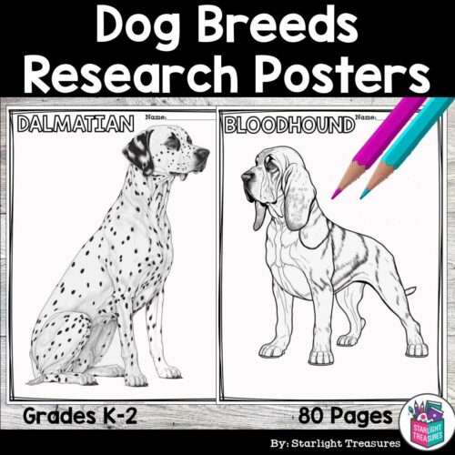 Dog Breeds Research Posters, Coloring Pages - Animal Research Project's featured image