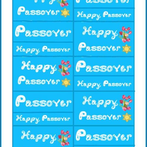 Passover Fabric Font Tulips Star of David Tags Captions Download Printable's featured image