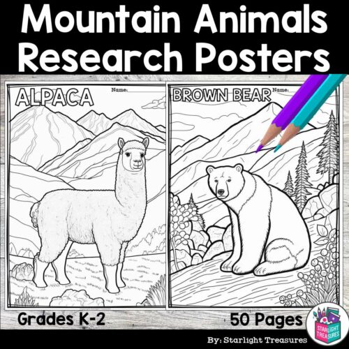 Mountain Animals Research Posters, Coloring Pages - Animal Research Project's featured image