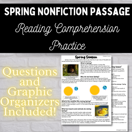 Spring Nonfiction Reading Comprehension and TDA Essay Activity! (No Prep)'s featured image