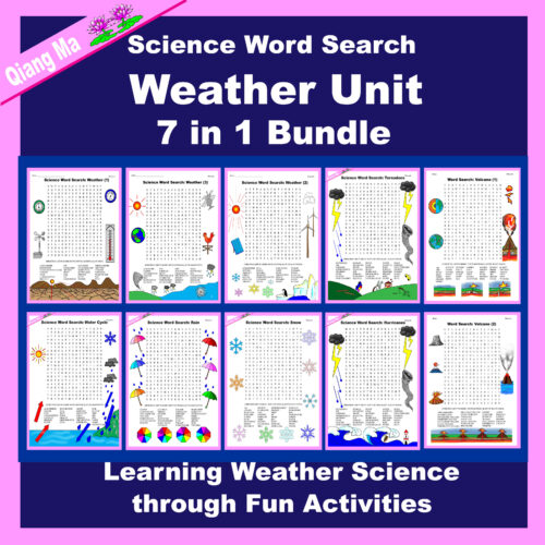 Science Word Search: Weather Unit 7 in 1 Bundle's featured image