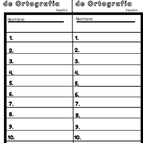 Bilingual Spelling Test Template English Spanish's featured image