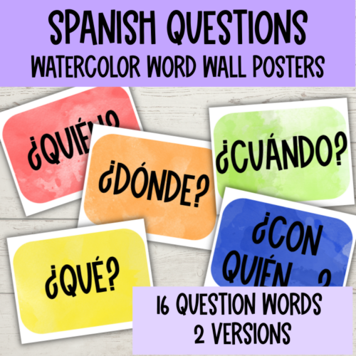 Spanish Question Words | Interrogatives | POSTERS | Word Wall | Bulletin Boards's featured image