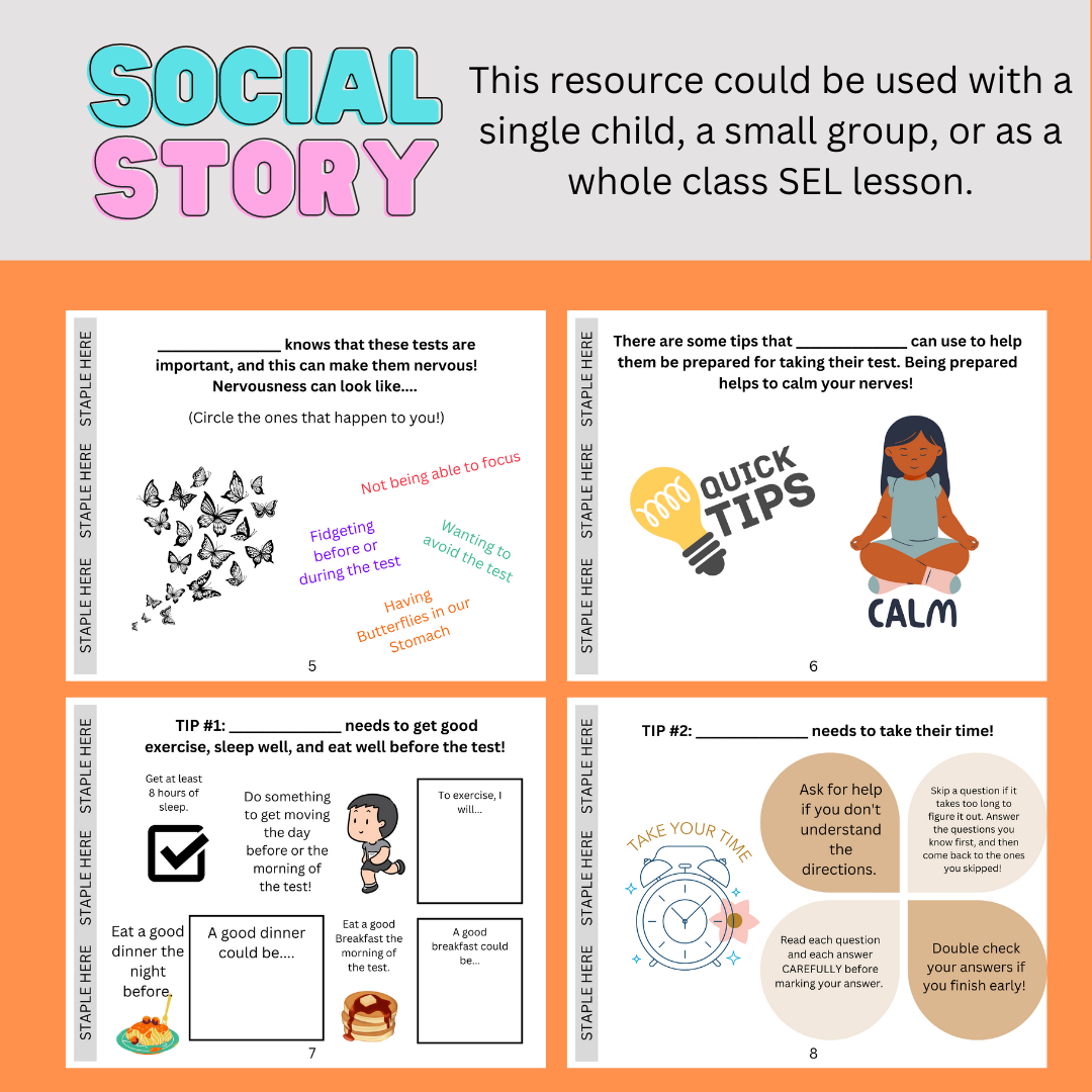 social-story-state-testing-anxiety-tips-interactive-book-printable-sel-classful