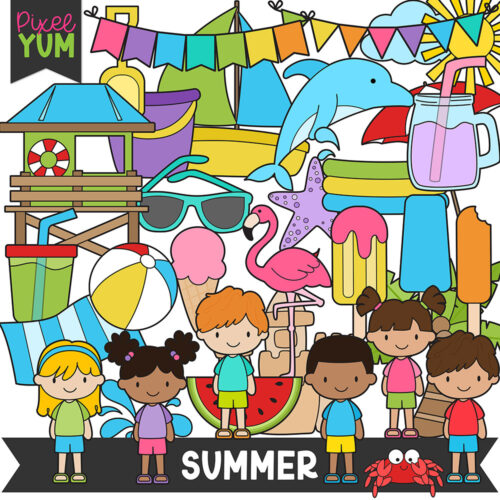Summer Clipart - Vacation Clip Art - Commercial Use OK's featured image