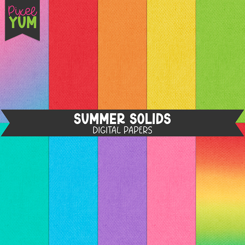 Summer Solid Digital Papers - Commercial Use OK