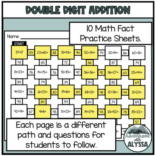 Double Digit Addition Math Activity's featured image
