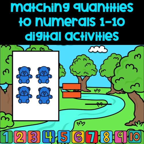 Pre-Kindergarten Matching Quantities to Numbers- Digital Activity & Google Slides's featured image