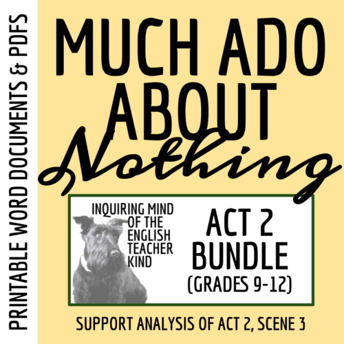Much Ado About Nothing Act 2 Quiz and Close Reading Bundle's featured image