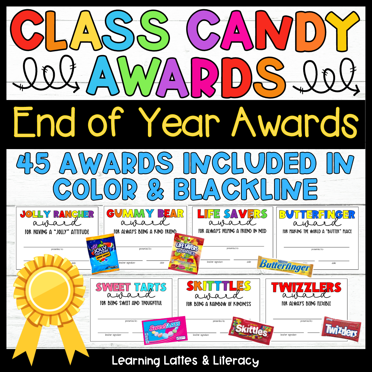 Editable Candy Awards Class Awards End of Year Class Student Awards Day Ceremony Student Certificates Candy Bar Awards