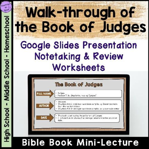 Book of Judges Bible Book Overview Lecture Presentation with Notes and Review's featured image